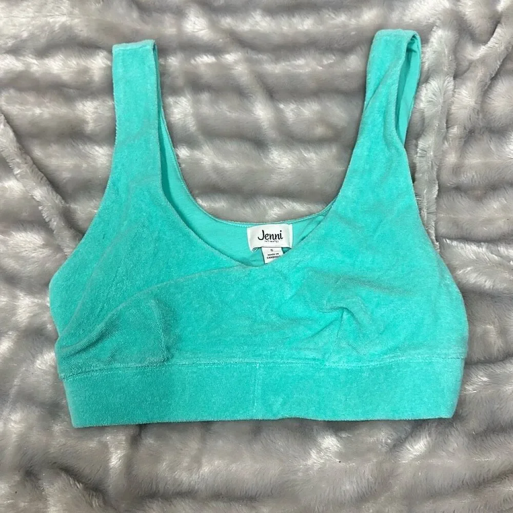 Seamless Scoop Neck Bralette - Aqua - Picture 2 of 3